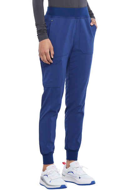 iFlex CK011 Mid Rise Jogger Navy Model Image Left Side | Cherokee