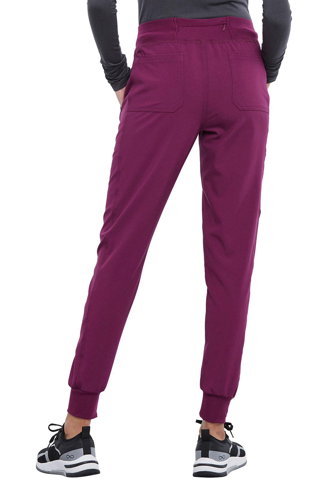 iFlex CK011 Mid Rise Jogger Wine Model Image Back | Cherokee