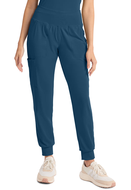 Achieve CK033 Women's 5-Pocket Jogger Scrub Pants Caribbean Blue