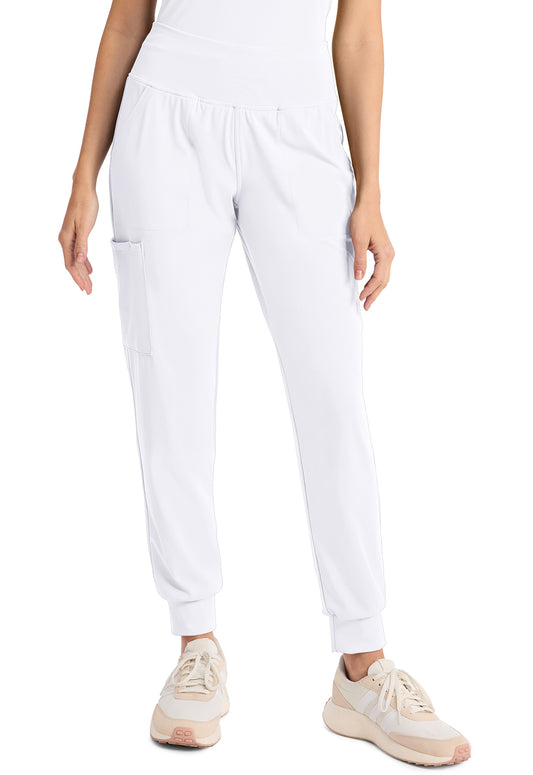 Achieve CK033 Women's 5-Pocket Jogger Scrub Pants White