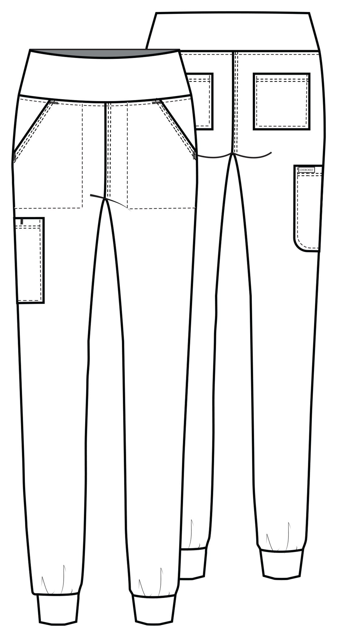 Achieve CK033 Women's 5-Pocket Jogger Scrub Pants Caribbean Blue