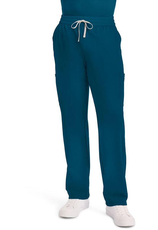 Achieve CK036 Men's 5-Pocket Straight Leg Scrub Pants Caribbean Blue