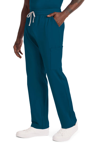 Achieve CK036 Men's 5-Pocket Straight Leg Scrub Pants Caribbean Blue