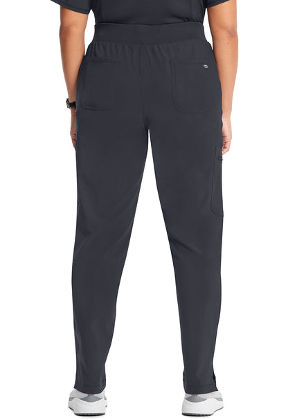 Classics CK065A Mid Rise Tapered Leg Pull-on Pants Pewter Model Image Back | Cherokee