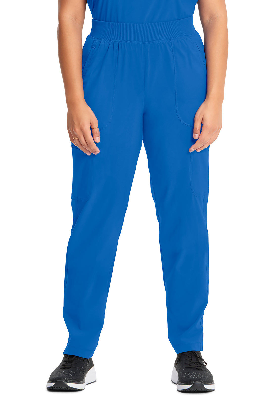 Classics CK065A Mid Rise Tapered Leg Pull-on Pants Royal Model Image Front | Cherokee