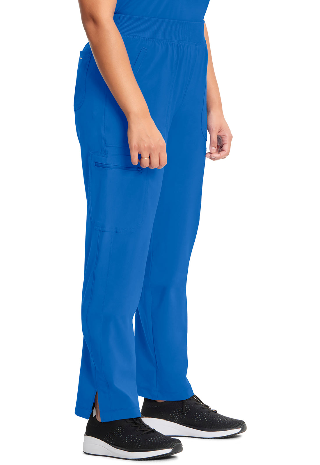 Classics CK065A Mid Rise Tapered Leg Pull-on Pants Royal Model Image Left Side | Cherokee