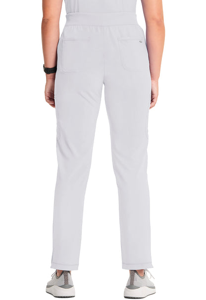 Classics CK065A Mid Rise Tapered Leg Pull-on Pants White Model Image Back | Cherokee