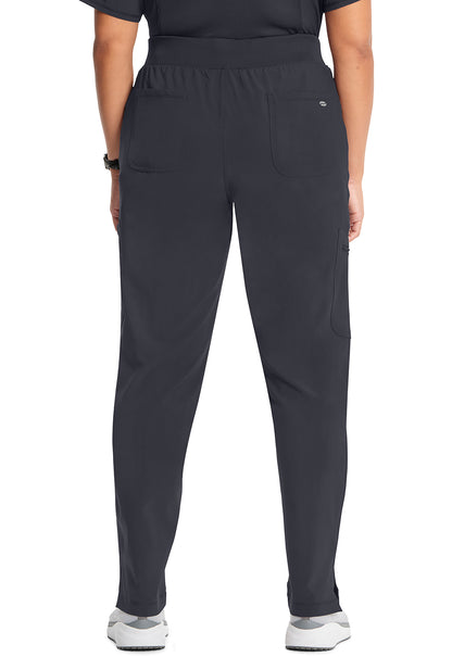 Classics CK065A Mid Rise Tapered Leg Pull-on Pants Pewter Model Image Back | Infinity