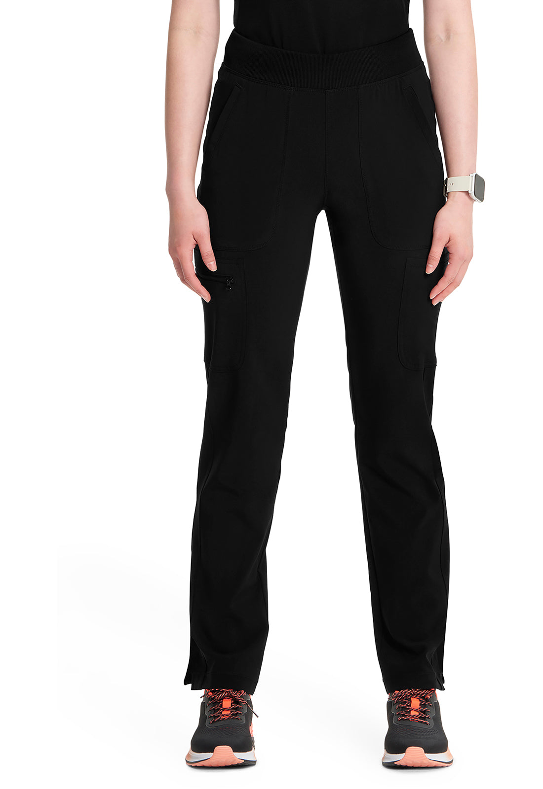 Classics CK065A Mid Rise Tapered Leg Pull-on Pants Black