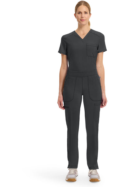 Infinity CK065A Women's Mid Rise Tapered Leg Pull-on Scrub Pants Black