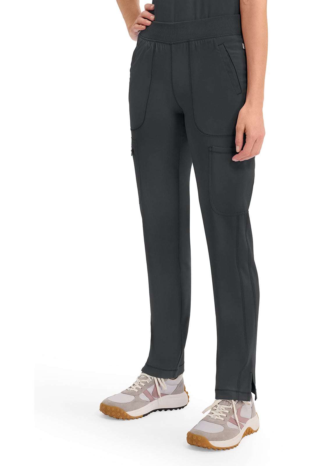 Infinity CK065A Women's Mid Rise Tapered Leg Pull-on Scrub Pants Black