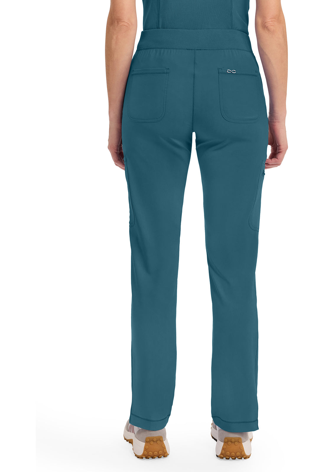 Infinity CK065A Women's Mid Rise Tapered Leg Pull-on Scrub Pants Caribbean Blue