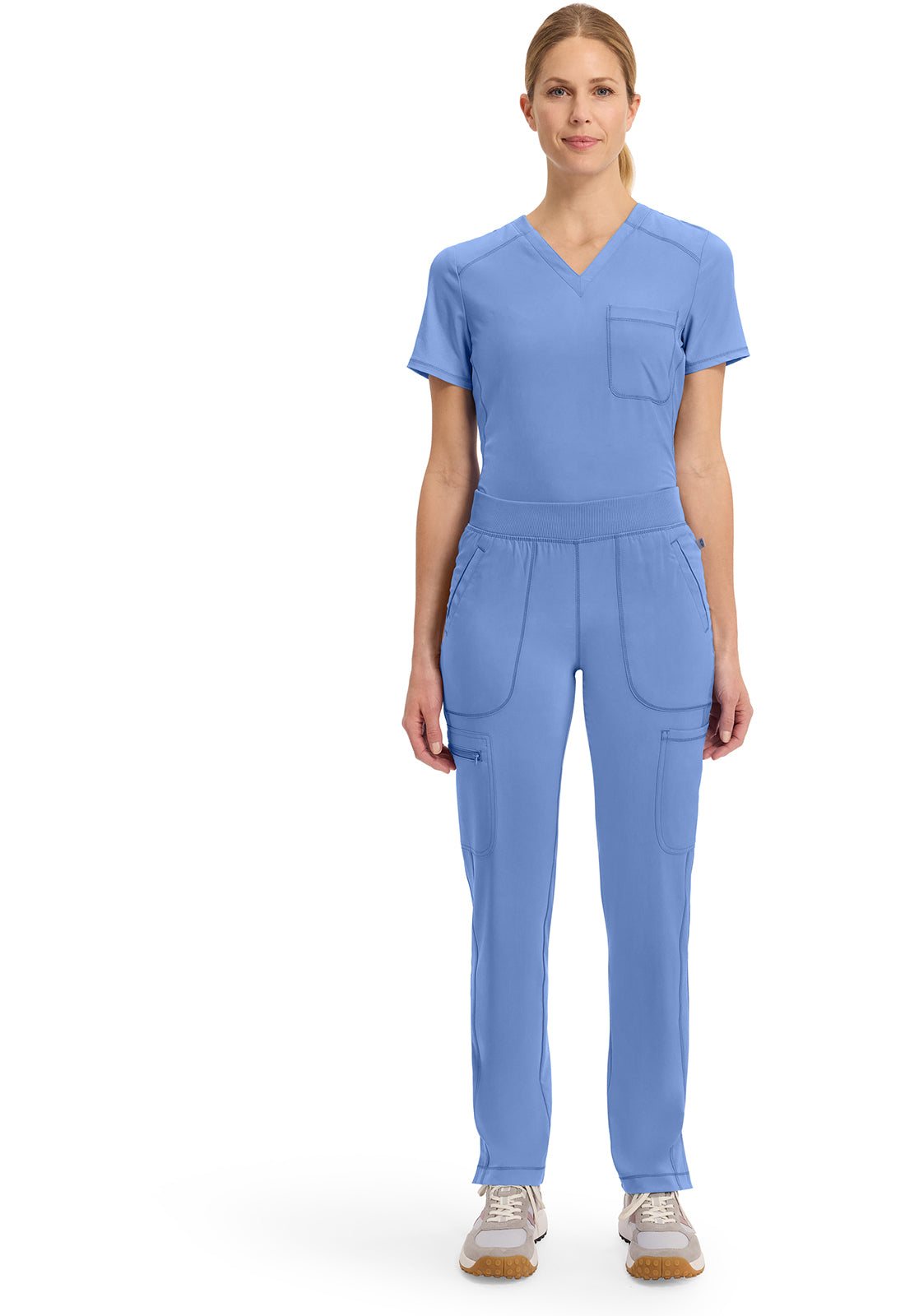 Infinity CK065A Women's Mid Rise Tapered Leg Pull-on Scrub Pants Ciel
