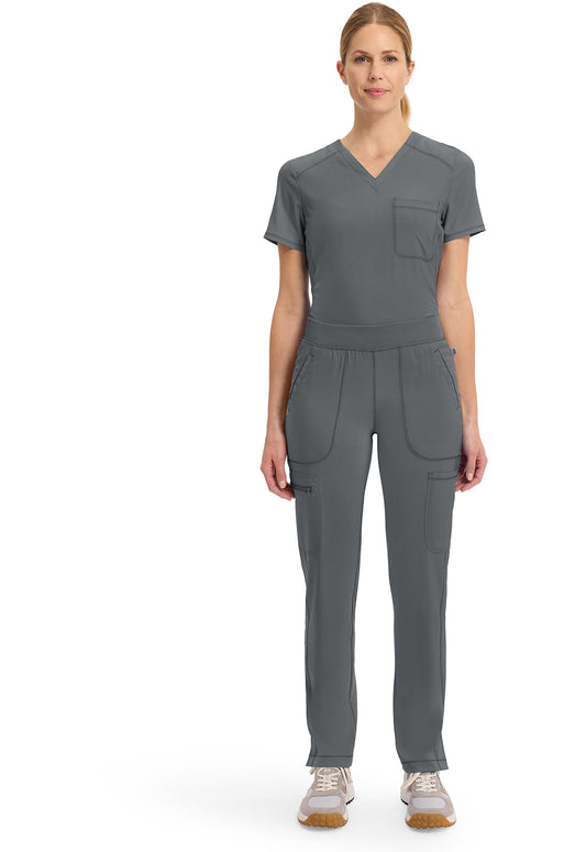 Infinity CK065A Women's Mid Rise Tapered Leg Pull-on Scrub Pants Pewter
