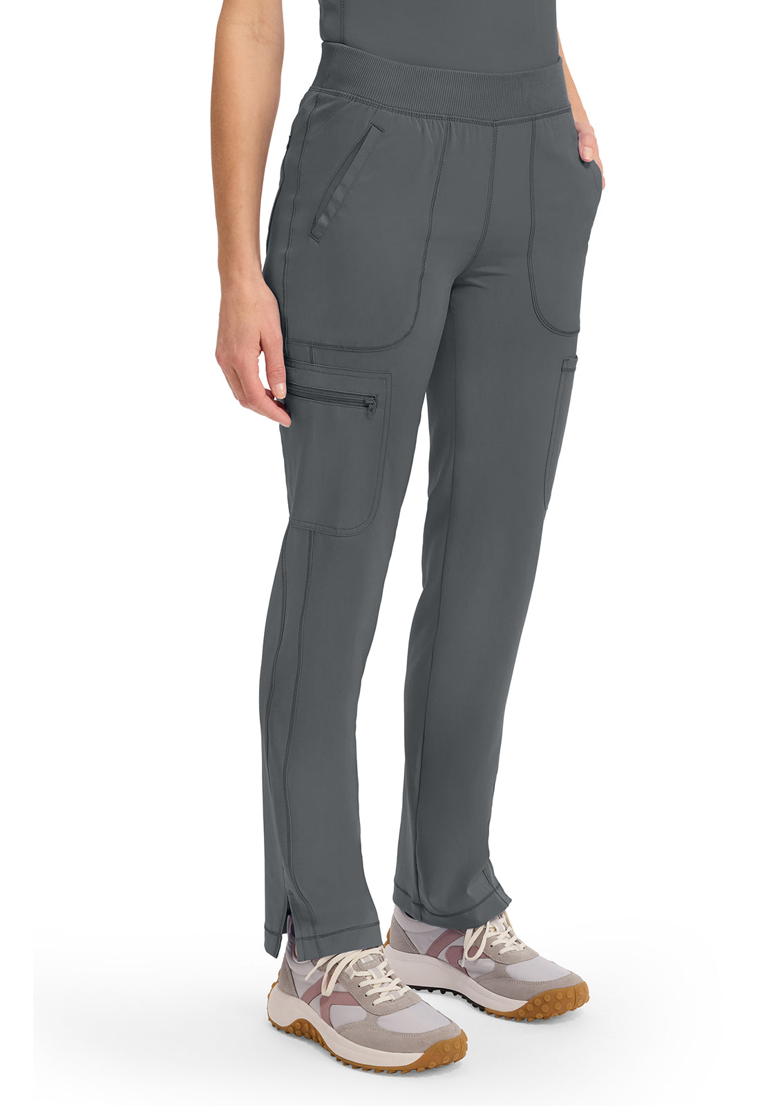 Infinity CK065A Women's Mid Rise Tapered Leg Pull-on Scrub Pants Pewter