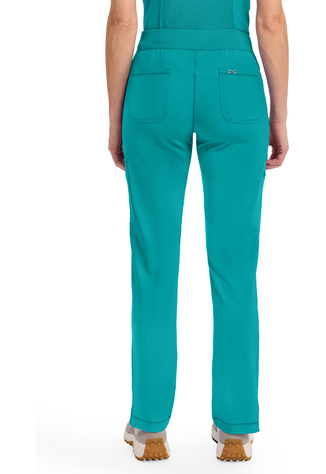Infinity CK065A Women's Mid Rise Tapered Leg Pull-on Scrub Pants Teal Blue