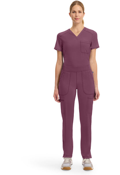 Infinity CK065A Women's Mid Rise Tapered Leg Pull-on Scrub Pants Wine