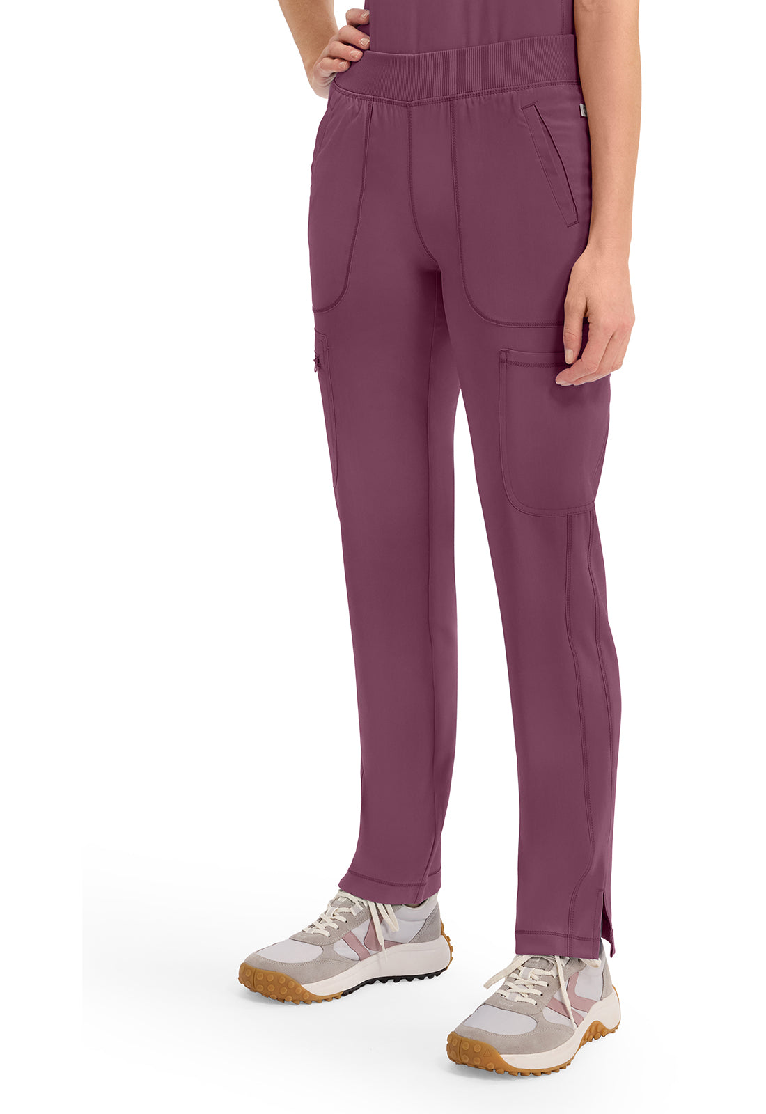 Infinity CK065A Women's Mid Rise Tapered Leg Pull-on Scrub Pants Wine