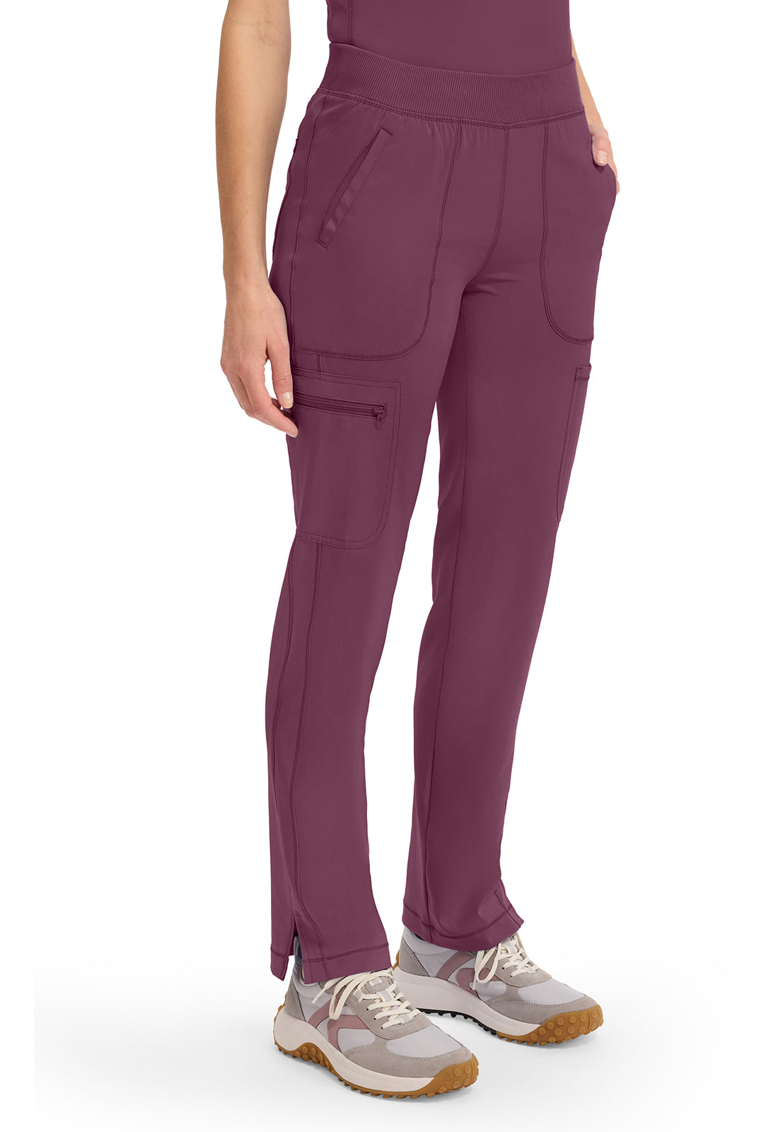 Infinity CK065A Women's Mid Rise Tapered Leg Pull-on Scrub Pants Wine