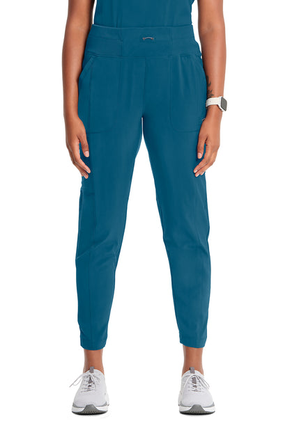 Classics CK067A High Rise Skinny Leg Pants Caribbean Blue Model Image Front | Infinity