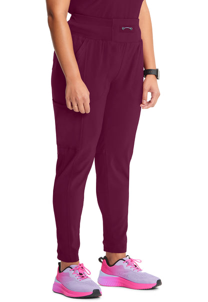 Classics CK067A High Rise Skinny Leg Pants Wine Model Image Left Side | Infinity