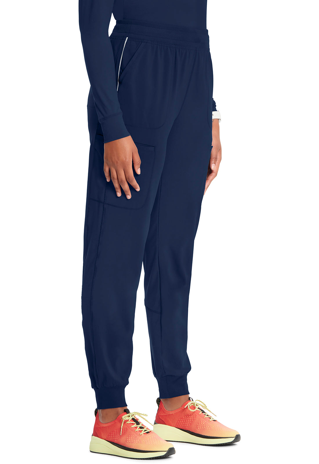 Classics CK080A Mid Rise Jogger Navy Model Image Left Side | Infinity