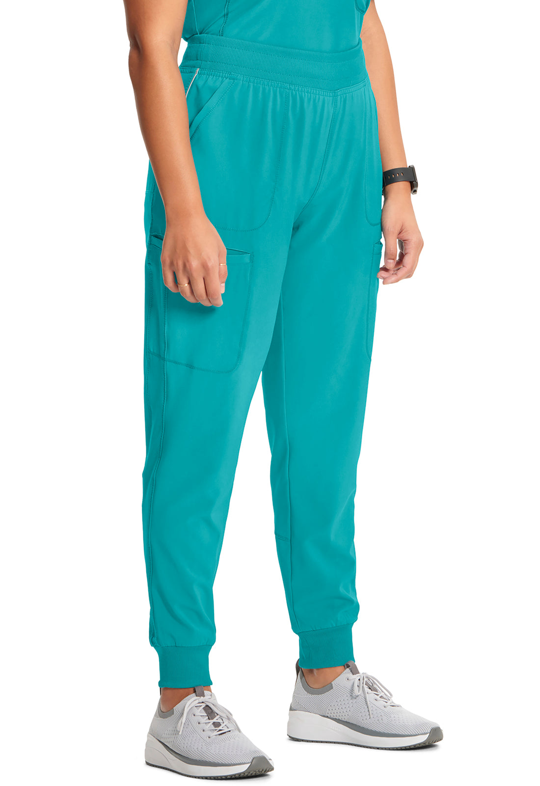 Classics CK080A Mid Rise Jogger Teal Blue Model Image Left Side | Infinity