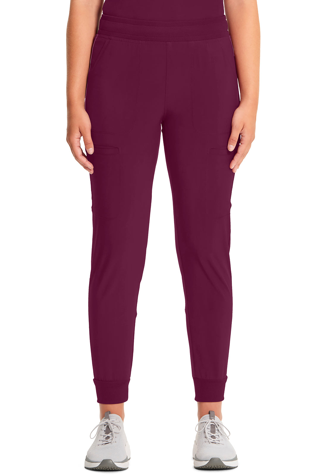 Classics CK080A Mid Rise Jogger Wine Model Image Front | Infinity