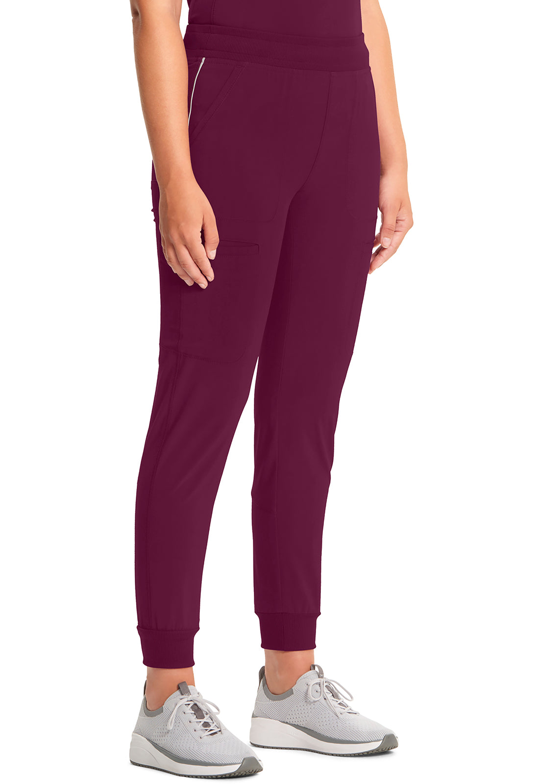 Classics CK080A Mid Rise Jogger Wine Model Image Left Side | Infinity