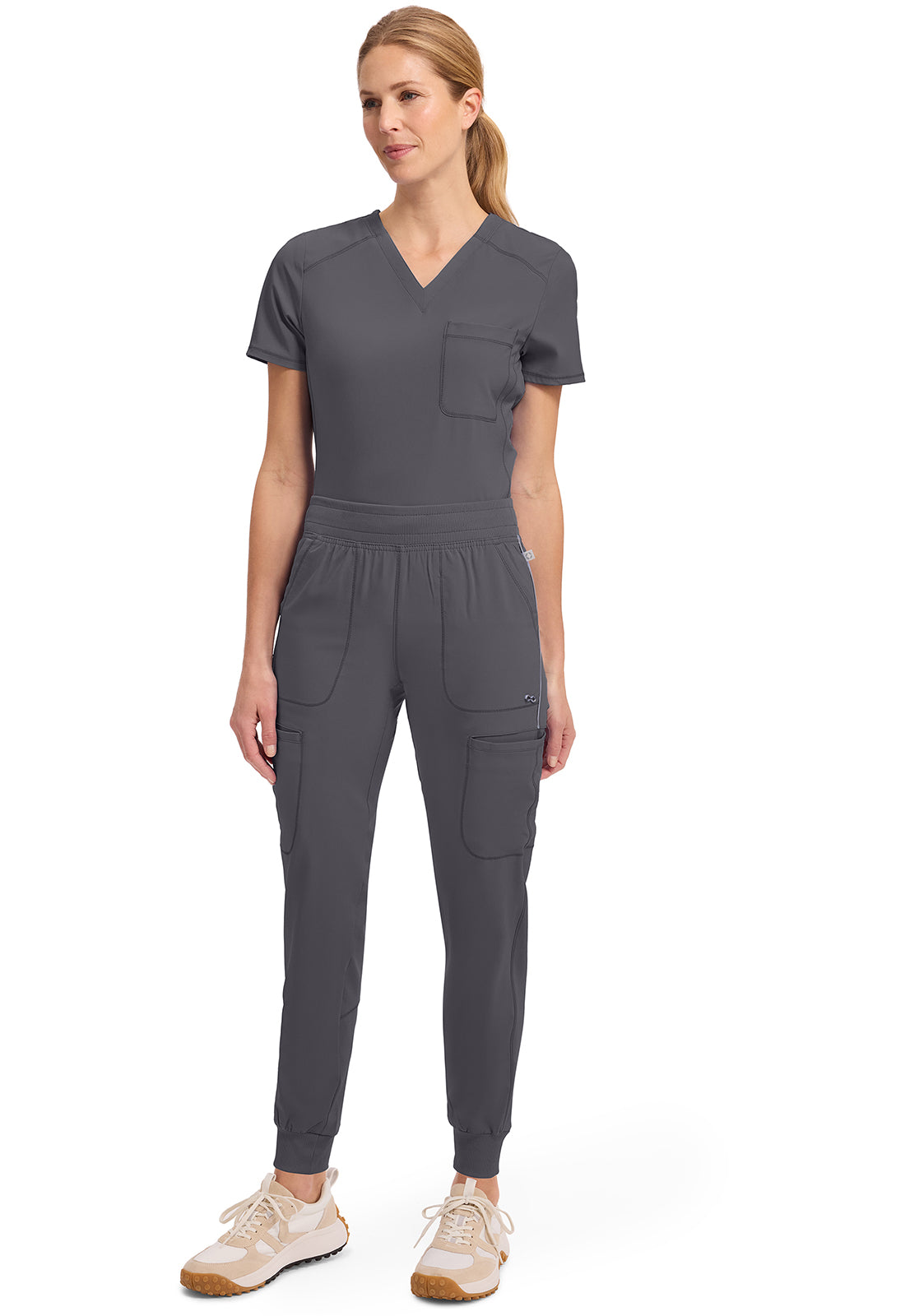Infinity CK080A Women's Mid Rise Scrub Joggers Pewter
