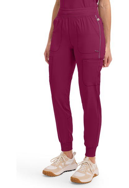 Infinity CK080A Women's Mid Rise Scrub Joggers Wine