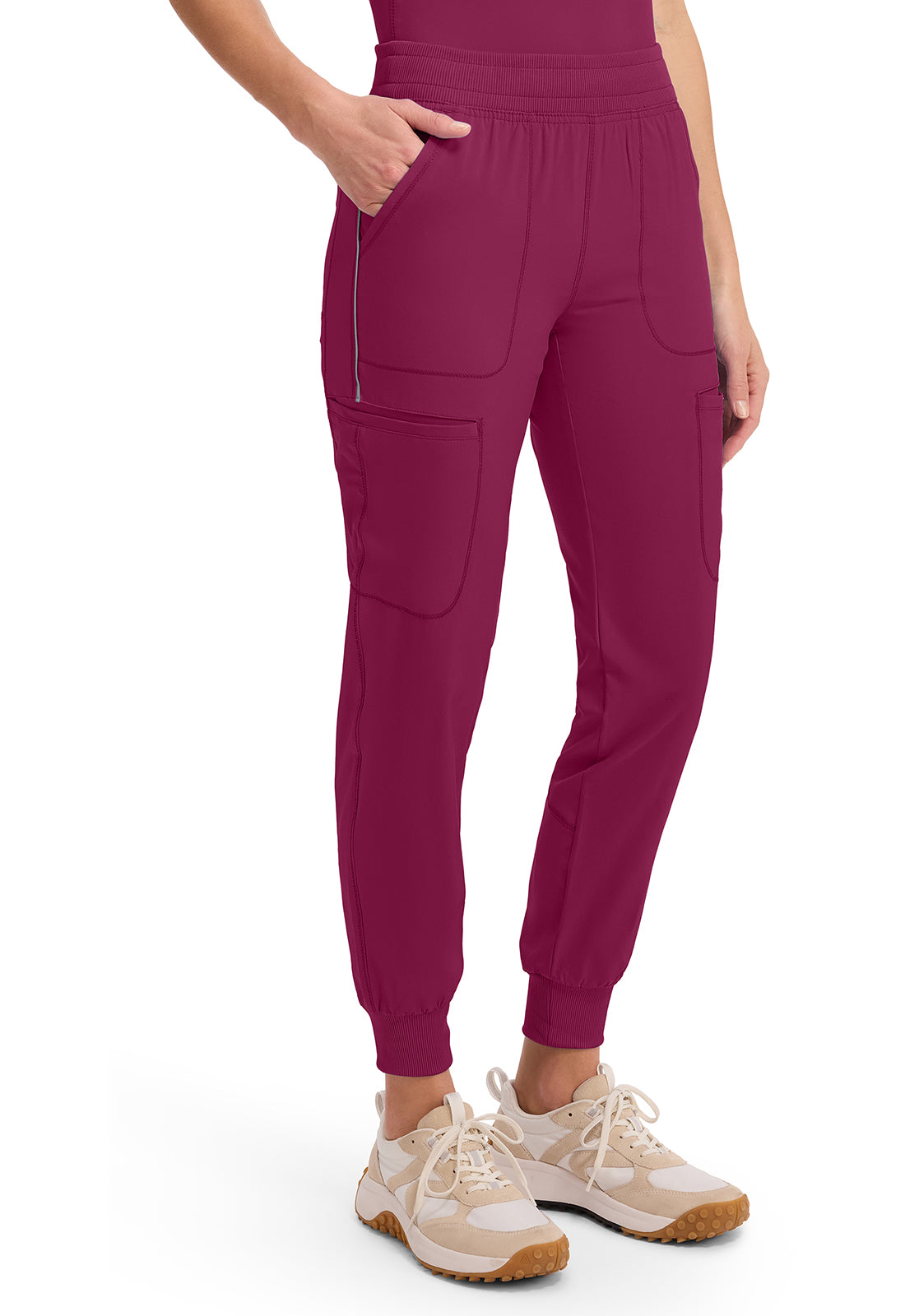 Infinity CK080A Women's Mid Rise Scrub Joggers Wine