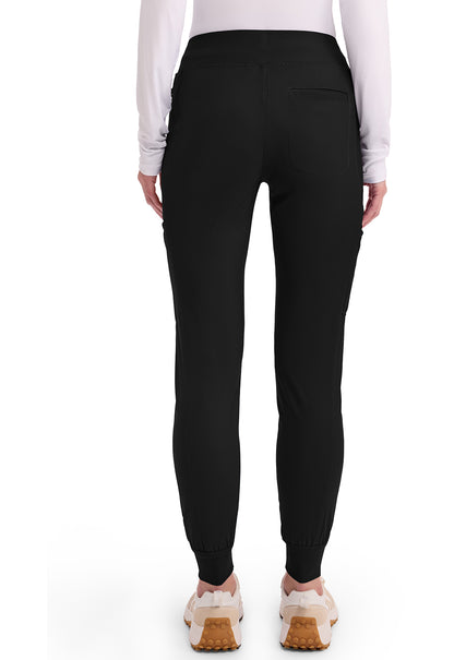 Form CK092 Women's Mid Rise Tapered Leg Drawstring Scrub Pants Black