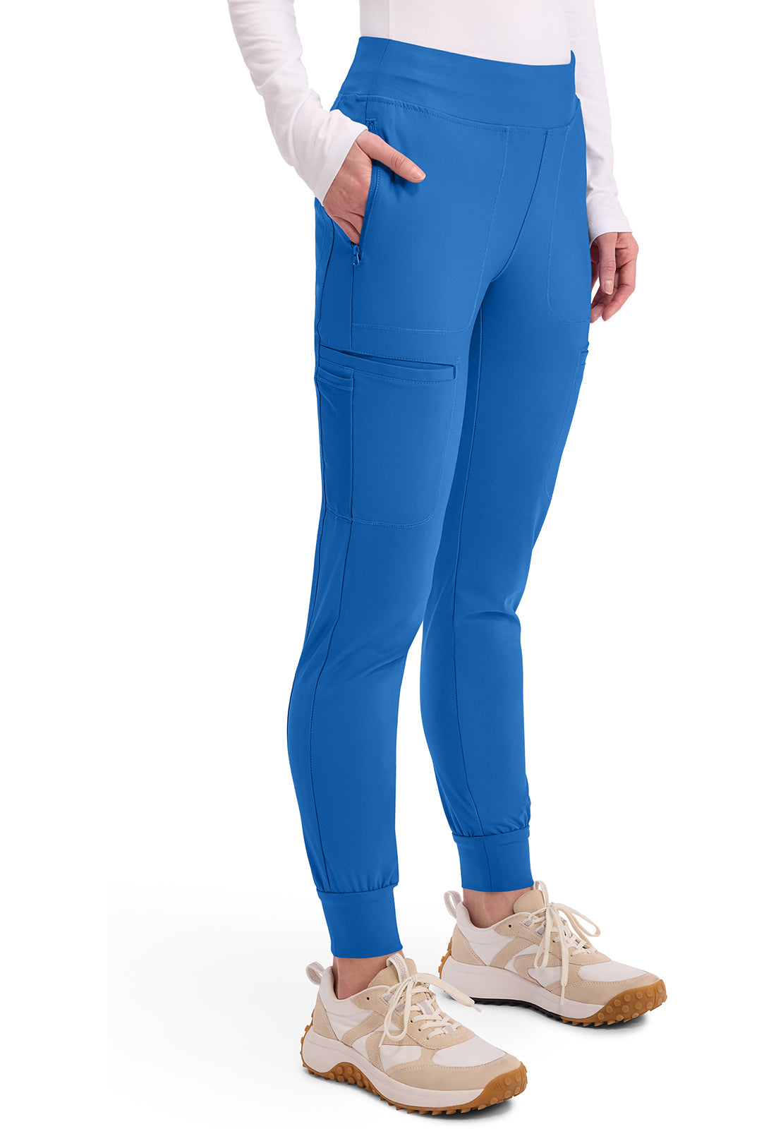 Form CK092 Women's Mid Rise Tapered Leg Drawstring Scrub Pants Royal