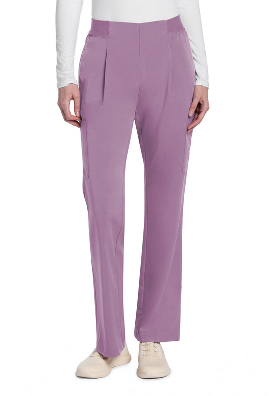 Atmos CK093A Mid Rise Pull-On Moderate Flare Leg Pants Mauve Haze Model Image Front | Cherokee