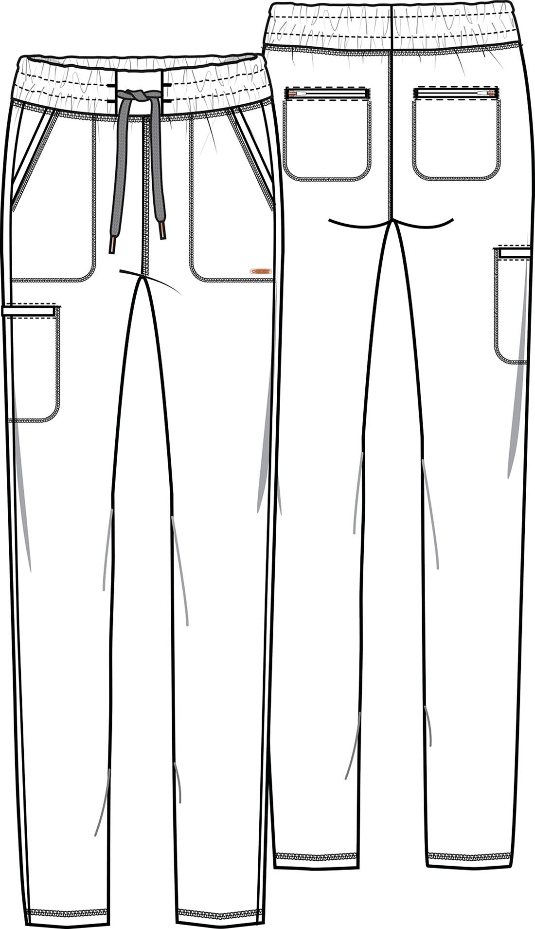 Form CK095 Women's Mid Rise Tapered Leg Drawstring Scrub Pants Bright Sage