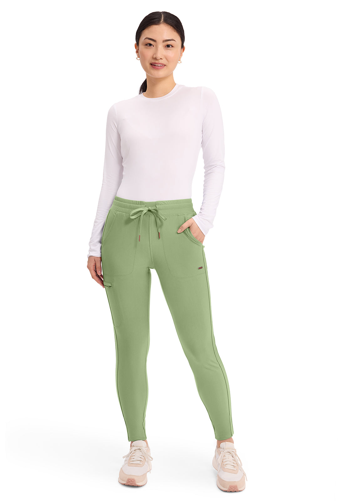 Form CK095 Mid Rise Tapered Leg Drawstring Pants Bright Sage