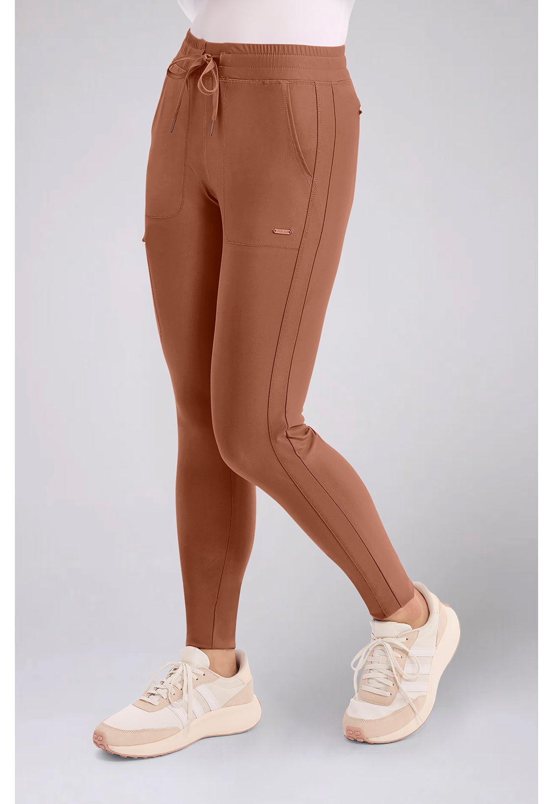 Form CK095 Women's Mid Rise Tapered Leg Drawstring Scrub Pants Caffã¨ Mocha