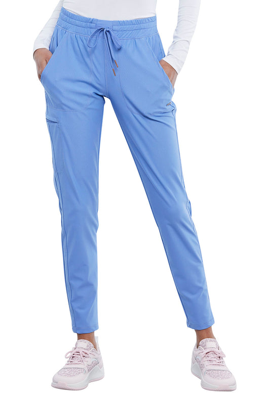 Form CK095 Women's Mid Rise Tapered Leg Drawstring Scrub Pants Ciel Blue