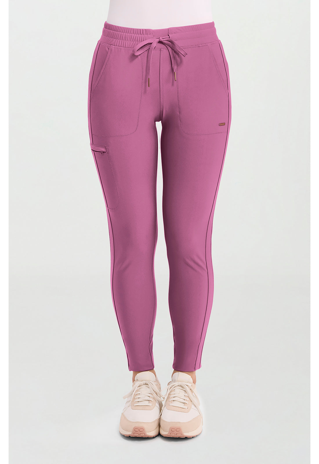 Form CK095 Women's Mid Rise Tapered Leg Drawstring Scrub Pants Dusty Mauve