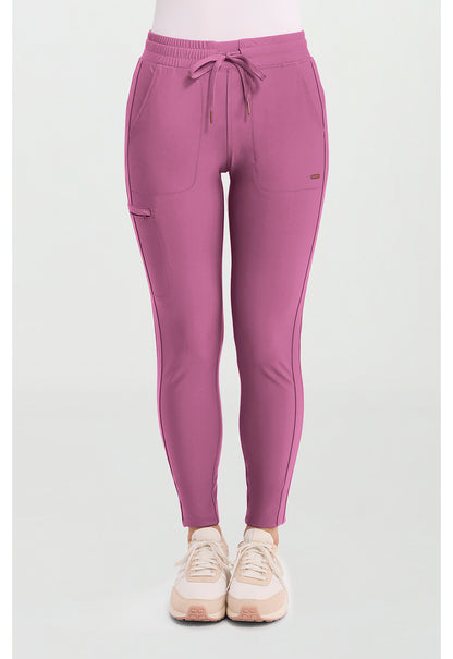 Form CK095 Women's Mid Rise Tapered Leg Drawstring Scrub Pants Dusty Mauve