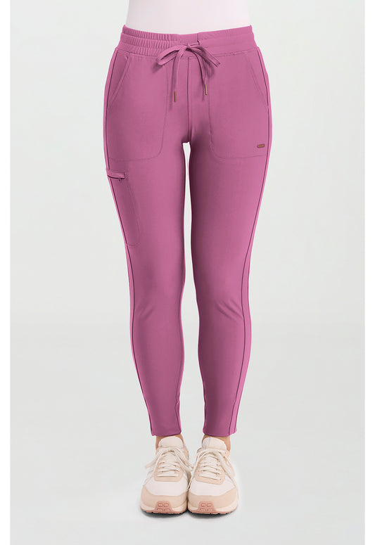Form CK095 Women's Mid Rise Tapered Leg Drawstring Scrub Pants Dusty Mauve