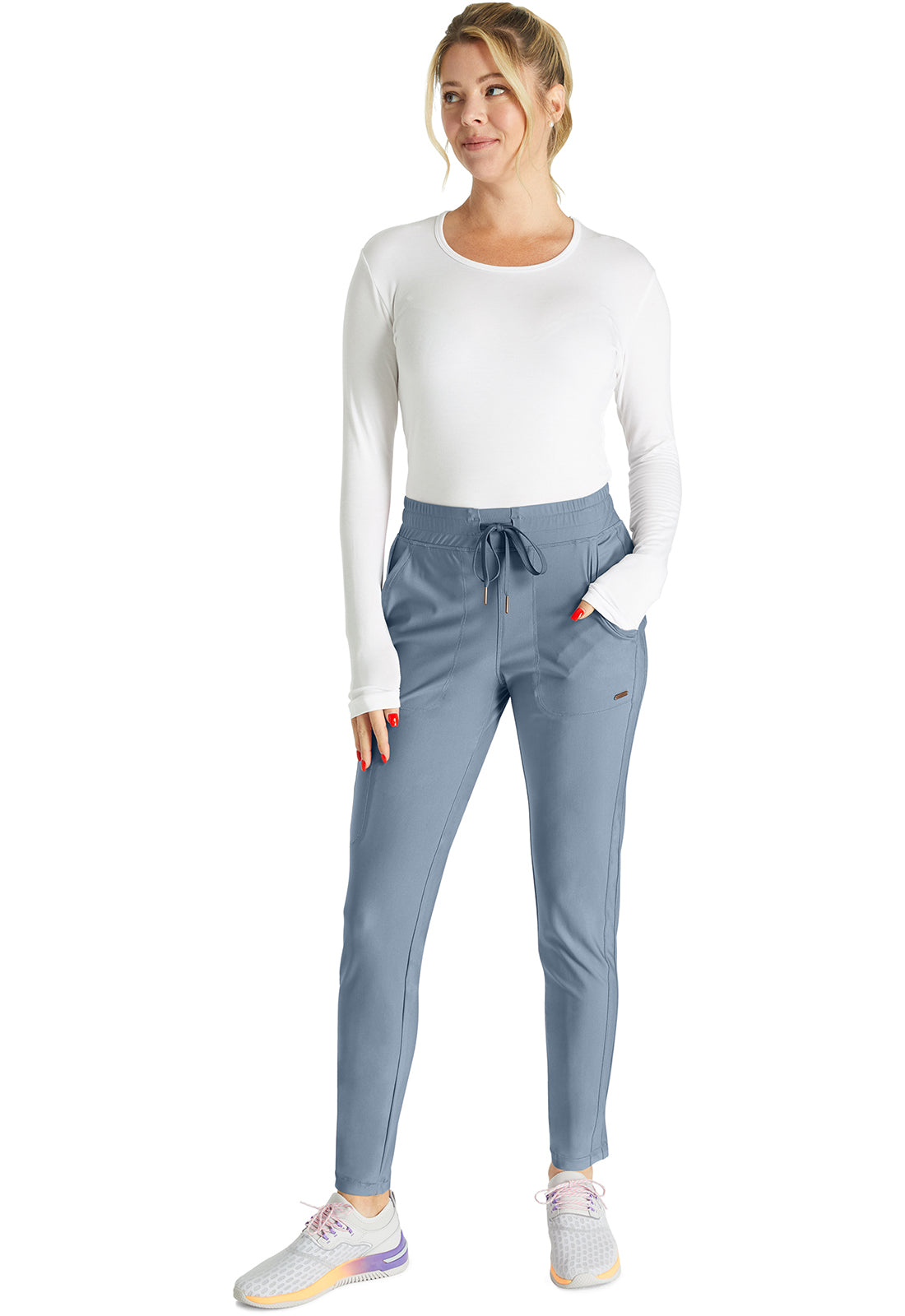 Form CK095 Mid Rise Tapered Leg Drawstring Pants Ocean Ash