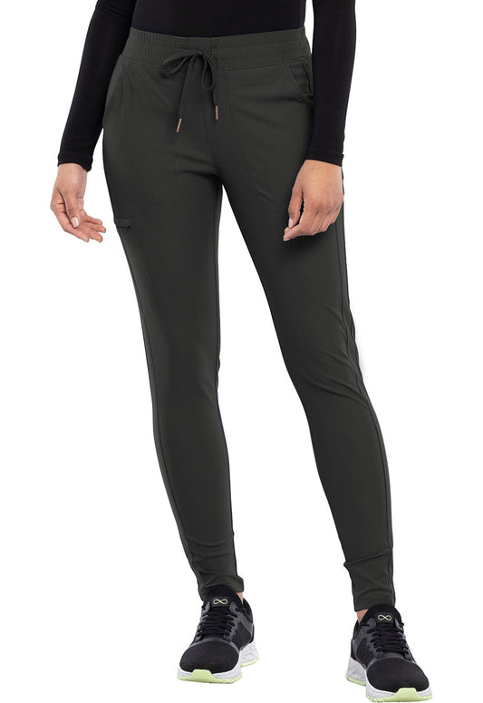 Form CK095 Women's Mid Rise Tapered Leg Drawstring Scrub Pants Olive Branch