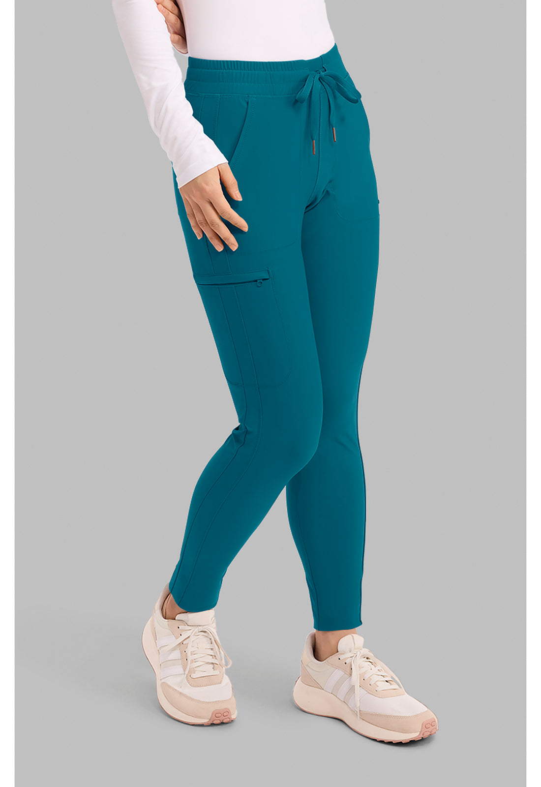 Form CK095 Women's Mid Rise Tapered Leg Drawstring Scrub Pants Paradise Cove