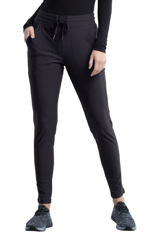 Form CK095 Women's Mid Rise Tapered Leg Drawstring Scrub Pants Pewter