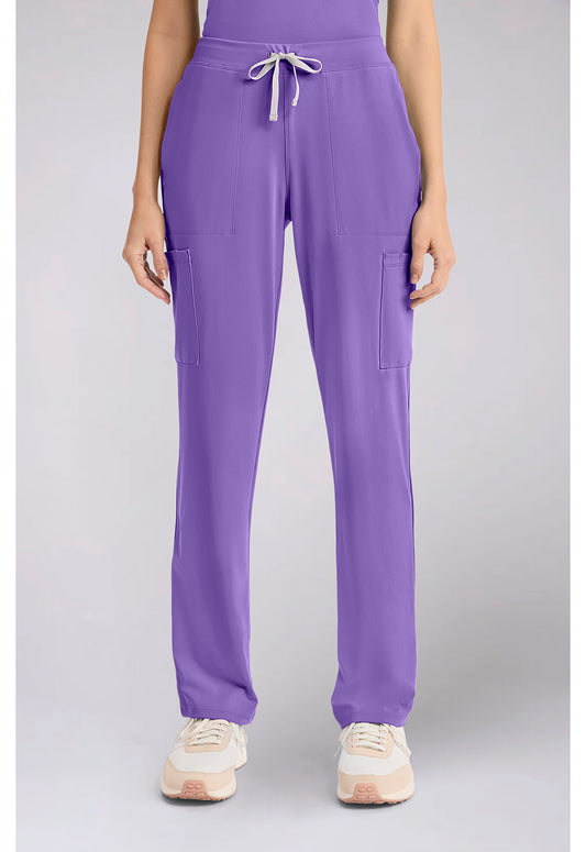 Achieve CK096 Women's 5-Pocket Straight Leg Scrub Pants Lilac Bloom