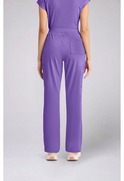 Achieve CK096 Women's 5-Pocket Straight Leg Scrub Pants Lilac Bloom