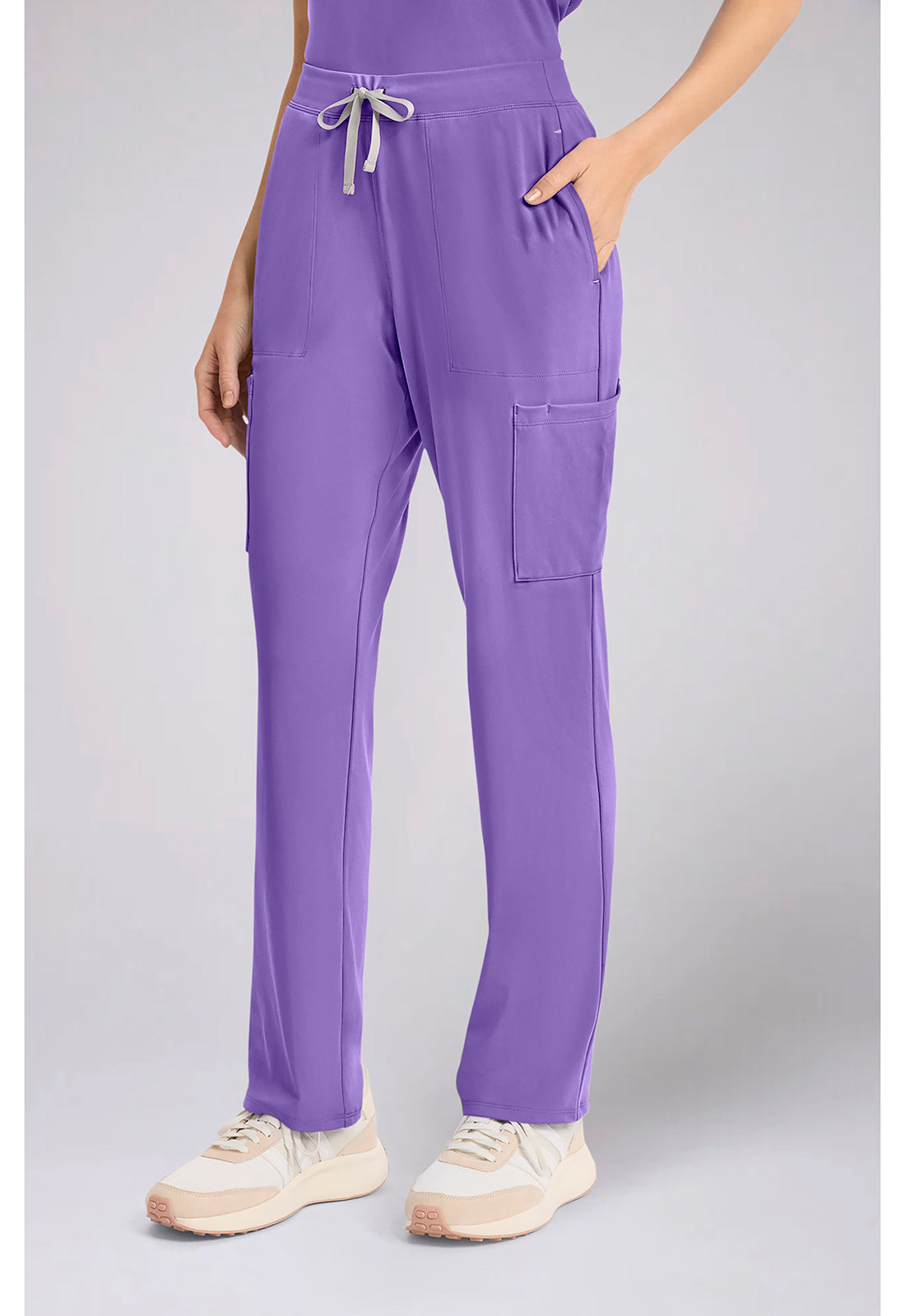 Achieve CK096 Women's 5-Pocket Straight Leg Scrub Pants Lilac Bloom