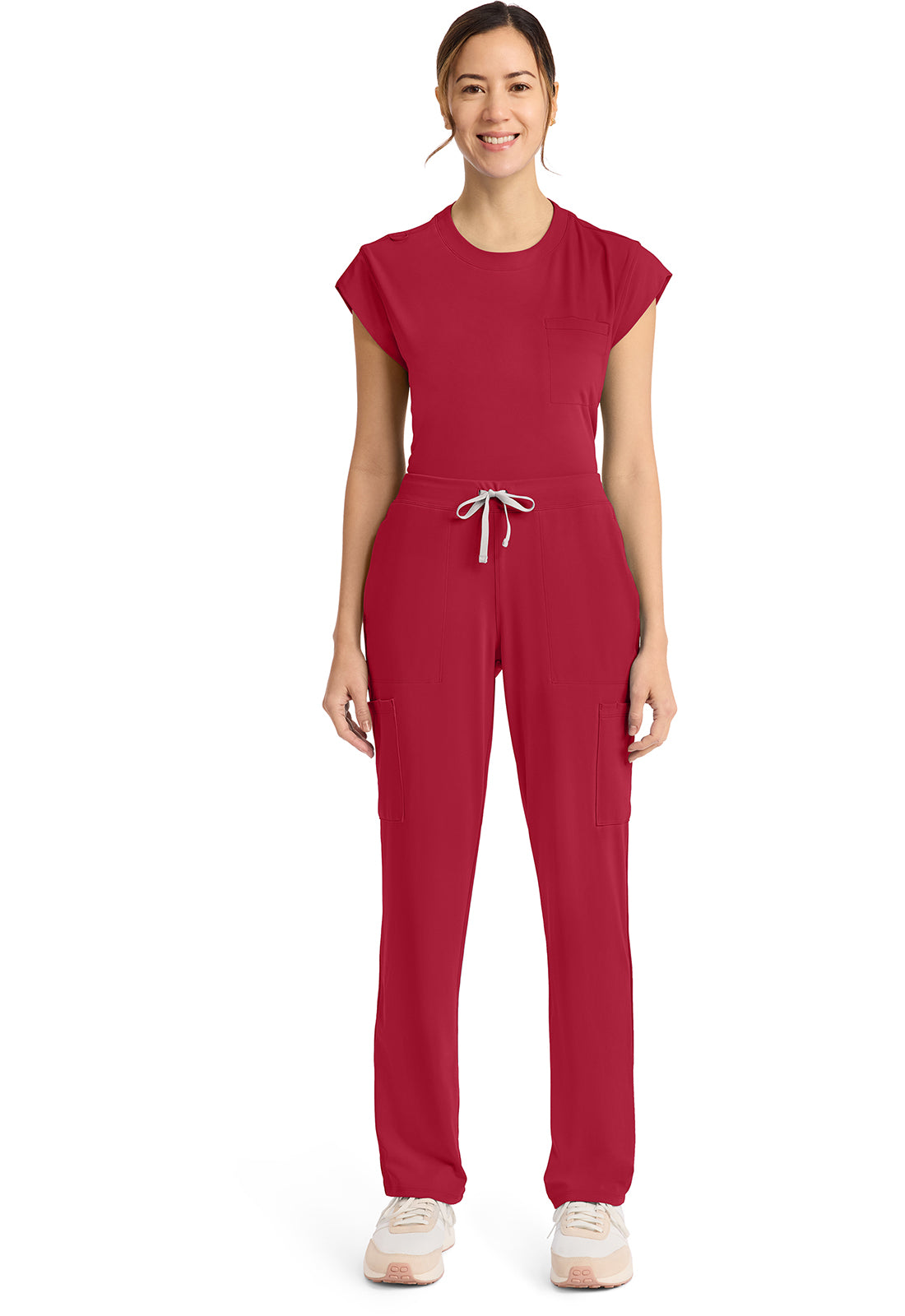 Achieve CK096 Women's 5 Pocket Straight Leg Pant Red Image 2